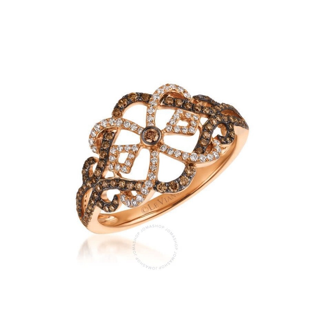SOLD! 🤎 LeVian Chocolate Diamonds Art Deco Style Ring 14K Rose Gold